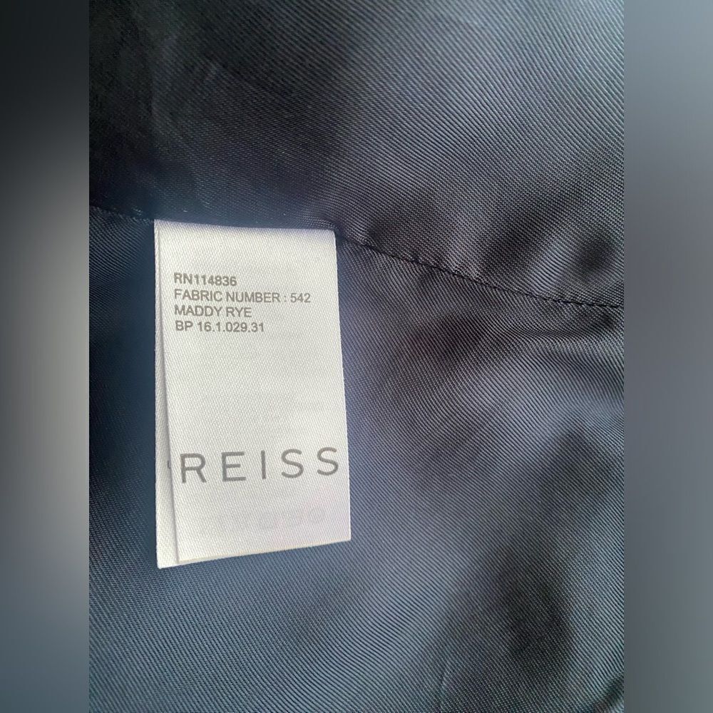 REISS Linen Blend Blazer Single Button Blazer Maddy Rye Light Blue Size Large - Picture 4 of 11